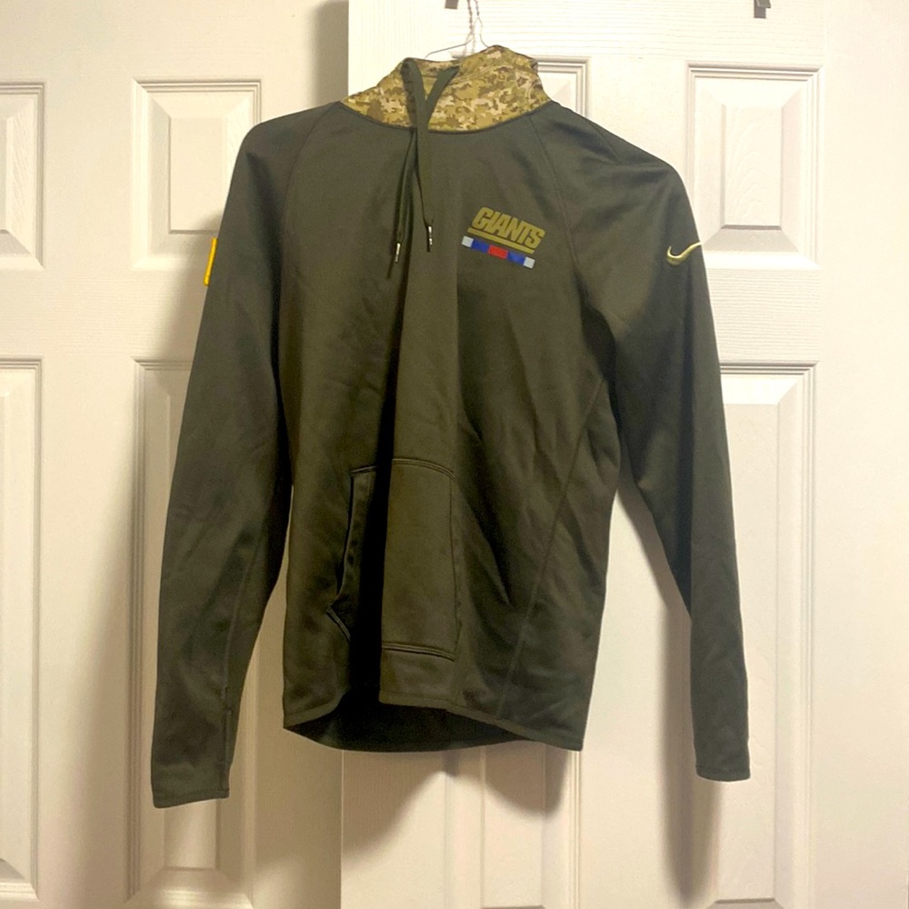 New York Giants Nike Salute To Service Performance Pullover Hoodie - Olive